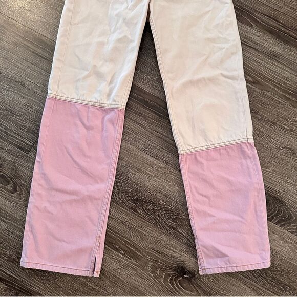 GANNI Pink Denim Core Lovy Straight-Leg Jeans - Picture 2 of 10